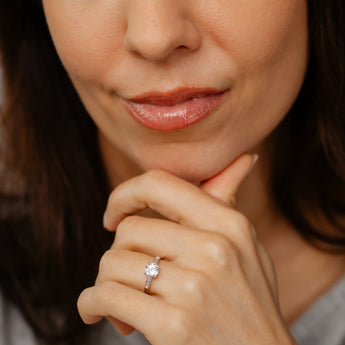 Natural White Topaz & Diamond Ring in Sterling Silver