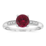 Created Ruby & Diamond Ring in Sterling Silver