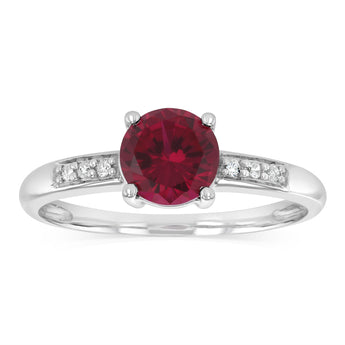 Created Ruby & Diamond Ring in Sterling Silver