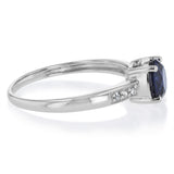 Created Sapphire & Diamond Ring in Sterling Silver