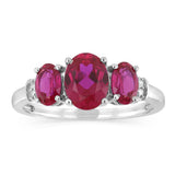 Created Ruby and Diamond Ring in Sterling Silver