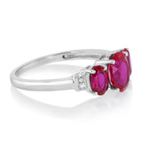 Created Ruby and Diamond Ring in Sterling Silver