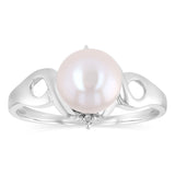 Pearl & Diamond Ring in Sterling Silver