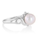 Pearl & Diamond Ring in Sterling Silver