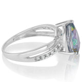 Mystic Topaz and Cubic Zirconia Ring in Sterling Silver