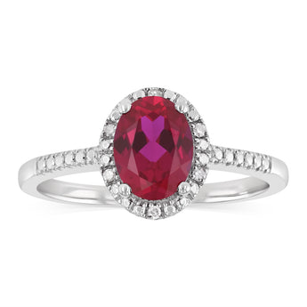 Created Ruby and Diamond Ring in Sterling Silver