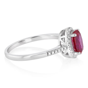 Created Ruby and Diamond Ring in Sterling Silver