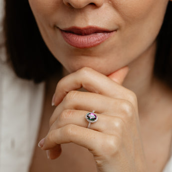 Mystic Topaz and Diamond Ring in Sterling Silver