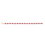 Created Ruby and 1/10 Carat Diamond 17cm Bracelet in Gold Plated Sterling Silver