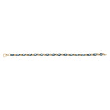 London Blue Topaz and 1/10 Carat Diamond 17cm Bracelet in Gold Plated Sterling Silver