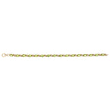 Peridot and 1/10 Carat Diamond 17cm Bracelet in Gold Plated Sterling Silver