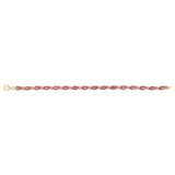 Pink Topaz and 1/10 Carat Diamond 17cm Bracelet in Gold Plated Sterling Silver