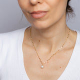 7-8mm White Freshwater Pearl Pendant in Gold Plated Sterling Silver