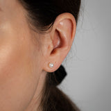 5-6mm White Freshwater Pearl Chain and Earrings Set in Sterling Silver