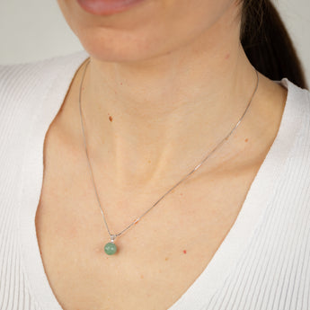 8mm Jade Pendant and Earrings Matching Set in Sterling Silver
