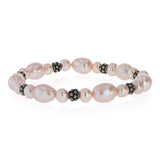 Pink Freshwater Pearl Bracelet in Sterling Silver