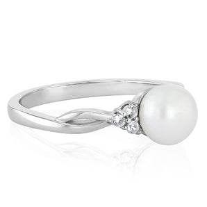6-7mm White Freshwater Pearl Ring in Sterling Silver