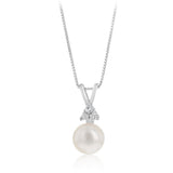 8-9mm White Freshwater Pearl Pendant in Sterling Silver