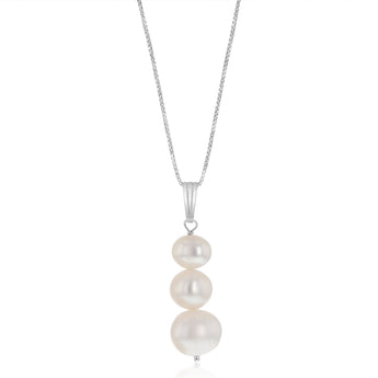 White Freshwater Pearl Pendant in Sterling Silver