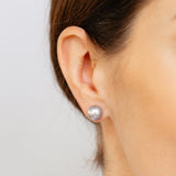 9-10mm Golden Freshwater Pearl Earrings in Sterling Silver