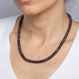 6-7mm Black Freshwater Pearl Chain in Sterling Silver