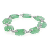 Elephant Jade Bracelet in Sterling Silver