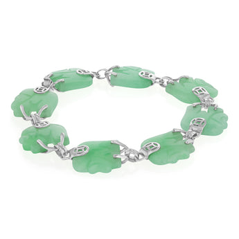 Elephant Jade Bracelet in Sterling Silver