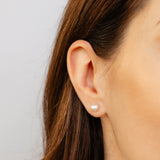 6-7mm Pink Freshwater Pearl Earrings in Sterling Silver