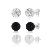 Freshwater Pearl Earrings Set in Sterling Silver