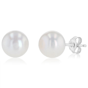 Freshwater Pearl Earrings Set in Sterling Silver