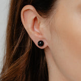 Freshwater Pearl, Onyx & Crystal Earrings Set in Sterling Silver