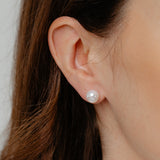 Freshwater Pearl, Onyx & Crystal Earrings Set in Sterling Silver