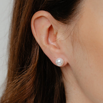 Freshwater Pearl, Onyx & Crystal Earrings Set in Sterling Silver