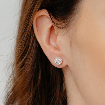 Freshwater Pearl, Onyx & Crystal Earrings Set in Sterling Silver
