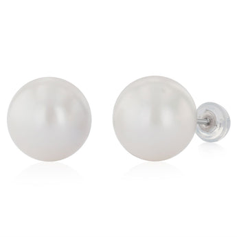 11-12mm White South Seal Pearl Stud Earrings in Sterling Silver