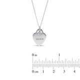 Personalised Engravable Heart Charm with Birthstone Necklace on 40cm Chain in Sterling Silver