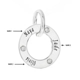 Personalised Engravable Circle Tag with Diamond Necklace on 45cm Chain in Sterling Silver