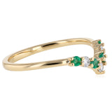 Natural Emerald and Diamond Ring in 9ct Yellow Gold