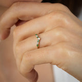 Natural Emerald and Diamond Ring in 9ct Yellow Gold
