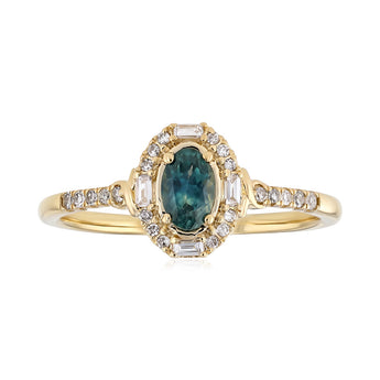 Sapphire and Diamond Ring in 9ct Yellow Gold
