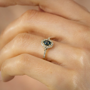 Sapphire and Diamond Ring in 9ct Yellow Gold