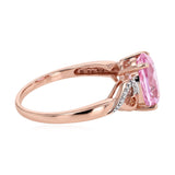 Created Oval Peach Sapphire & Diamond Ring in 9ct Rose Gold