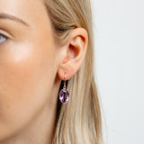 Amethyst Drop Earrings in Sterling Silver