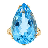 Blue Topaz Ring in Gold Plated Silver