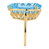 Blue Topaz Ring in Gold Plated Silver