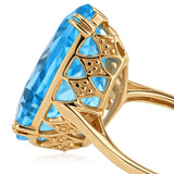 Blue Topaz Ring in Gold Plated Silver