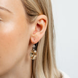 Citrine and White Topaz Drop Earrings in Sterling Silver