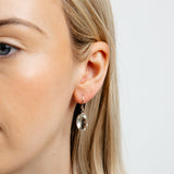 Green Quartz Drop Earrings in Sterling Silver