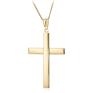 Onyx Cross Pendant in 9ct Yellow Gold