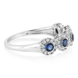 Luminesce Lab Grown 1/4 Carat Diamonds 3 Created Sapphire Sterling Silver